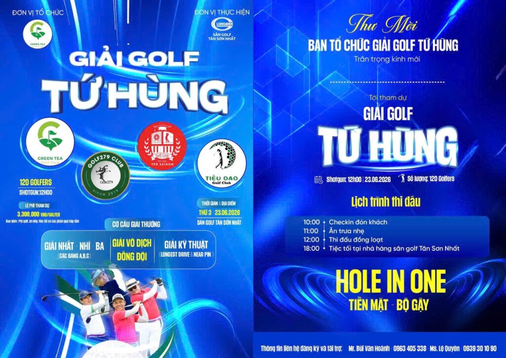 Giải golf Tứ Hùng lần 6 – Trà Xanh Championship 2026 chính thức khởi tranh